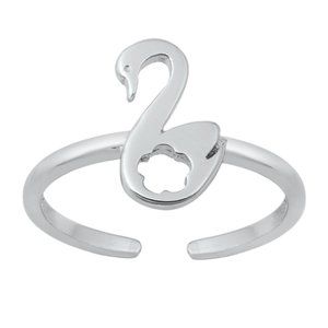 .925 Sterling Silver Swan Toe Ring Adjustable